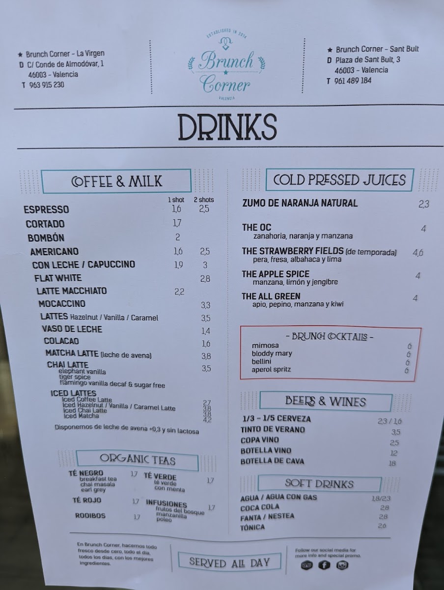 Menu Brunch Corner - Sant Bult-1