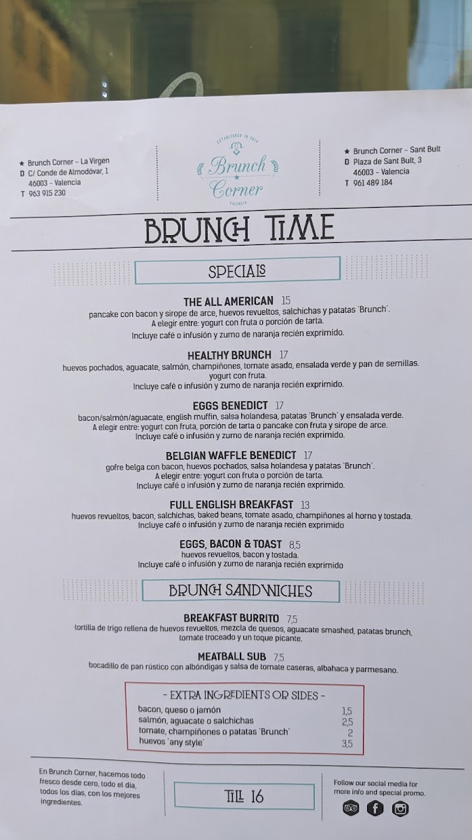 Menu Brunch Corner - Sant Bult-3